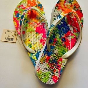 New Vintage Justice Girls Flip Flops - Sz 13/1